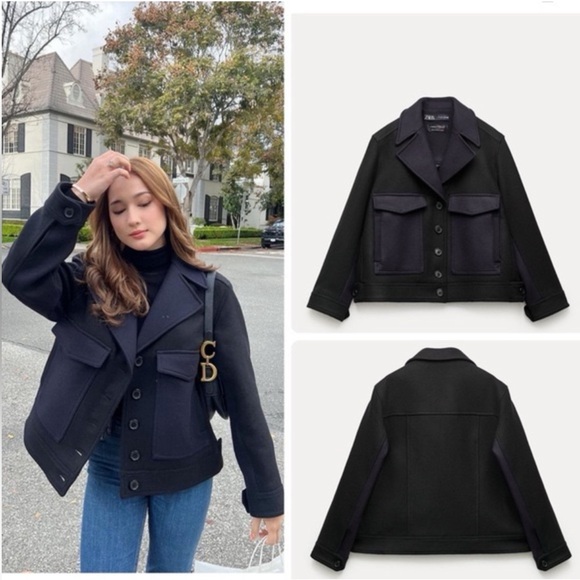 ZARA MANTECO WOOL BLEND SHORT COAT - Picture 2 of 5